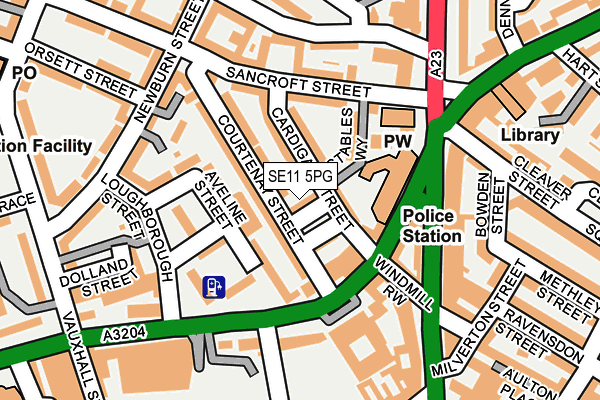 SE11 5PG map - OS OpenMap – Local (Ordnance Survey)