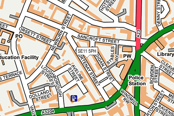 SE11 5PH map - OS OpenMap – Local (Ordnance Survey)