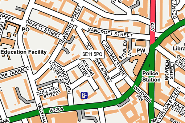 SE11 5PQ map - OS OpenMap – Local (Ordnance Survey)