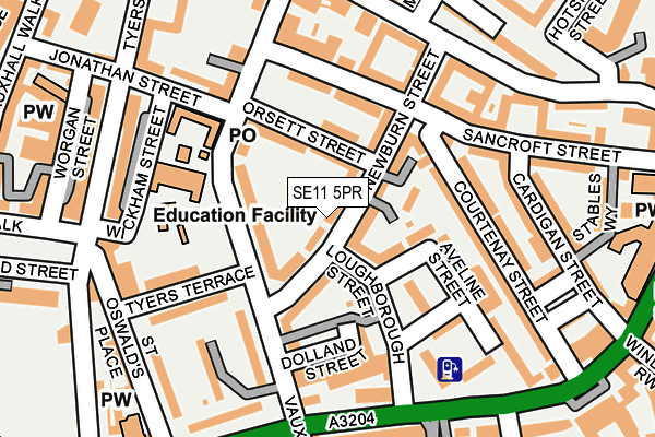 SE11 5PR map - OS OpenMap – Local (Ordnance Survey)