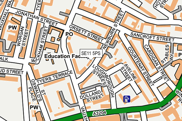 SE11 5PS map - OS OpenMap – Local (Ordnance Survey)