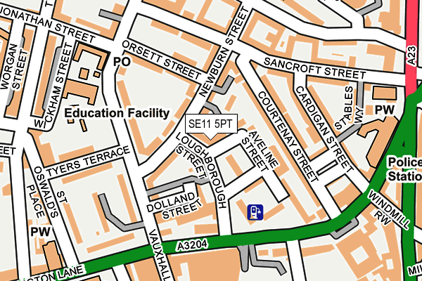 SE11 5PT map - OS OpenMap – Local (Ordnance Survey)