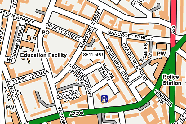 SE11 5PU map - OS OpenMap – Local (Ordnance Survey)