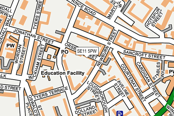 SE11 5PW map - OS OpenMap – Local (Ordnance Survey)