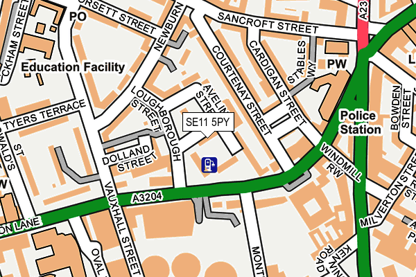 SE11 5PY map - OS OpenMap – Local (Ordnance Survey)