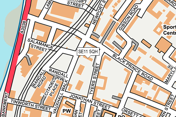 SE11 5QH map - OS OpenMap – Local (Ordnance Survey)