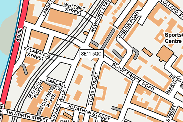 SE11 5QQ map - OS OpenMap – Local (Ordnance Survey)