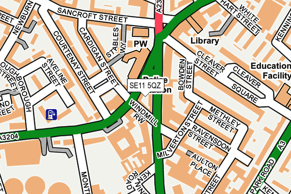 SE11 5QZ map - OS OpenMap – Local (Ordnance Survey)