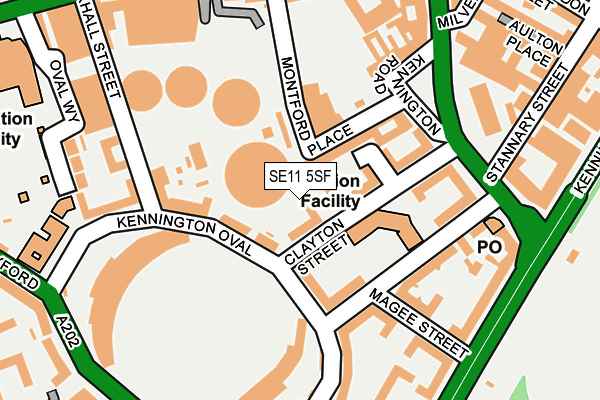 SE11 5SF map - OS OpenMap – Local (Ordnance Survey)