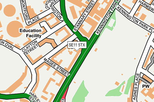SE11 5TX map - OS OpenMap – Local (Ordnance Survey)