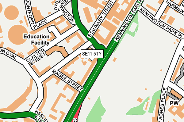 SE11 5TY map - OS OpenMap – Local (Ordnance Survey)