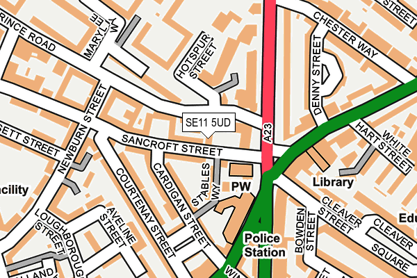 SE11 5UD map - OS OpenMap – Local (Ordnance Survey)