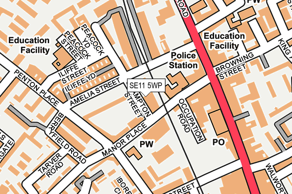 SE11 5WP map - OS OpenMap – Local (Ordnance Survey)