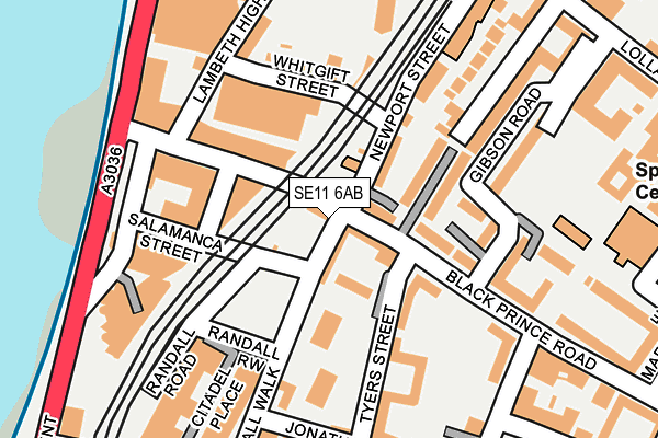 SE11 6AB map - OS OpenMap – Local (Ordnance Survey)