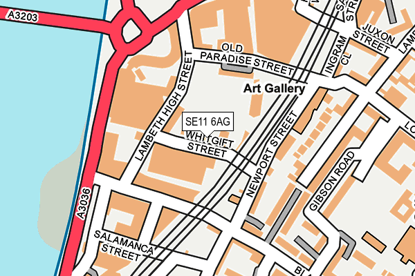 SE11 6AG map - OS OpenMap – Local (Ordnance Survey)