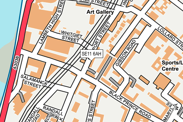 SE11 6AH map - OS OpenMap – Local (Ordnance Survey)
