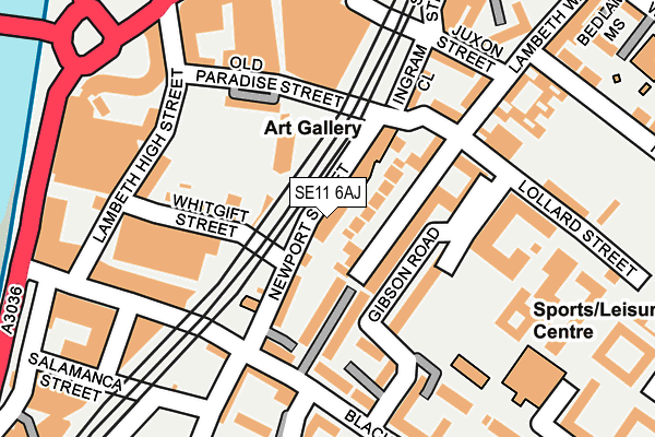 SE11 6AJ map - OS OpenMap – Local (Ordnance Survey)