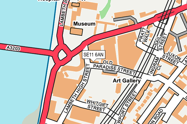 SE11 6AN map - OS OpenMap – Local (Ordnance Survey)