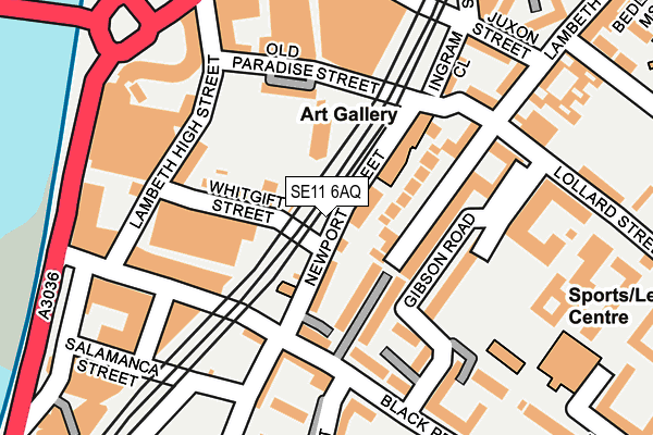 SE11 6AQ map - OS OpenMap – Local (Ordnance Survey)