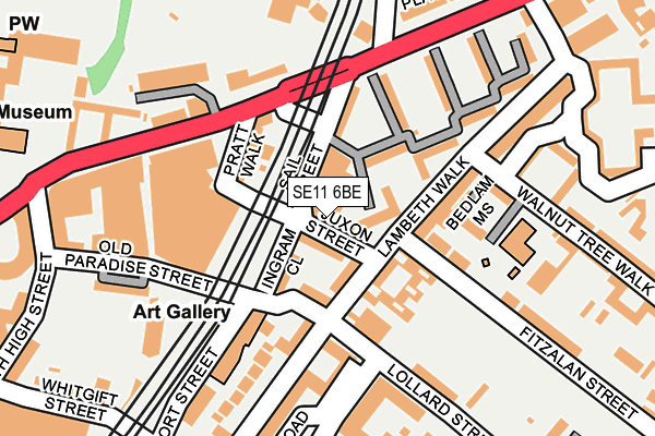 SE11 6BE map - OS OpenMap – Local (Ordnance Survey)