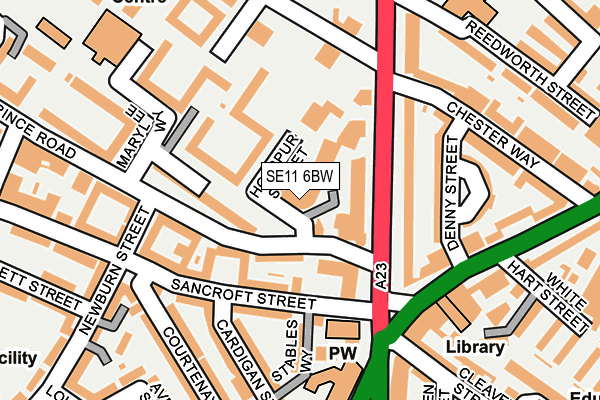 SE11 6BW map - OS OpenMap – Local (Ordnance Survey)