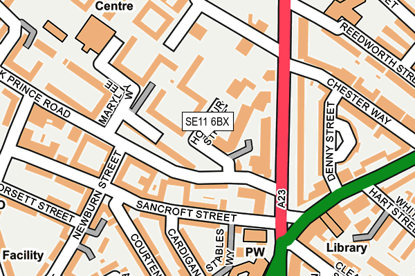 SE11 6BX map - OS OpenMap – Local (Ordnance Survey)