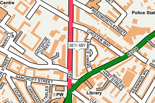 SE11 6BY map - OS OpenMap – Local (Ordnance Survey)