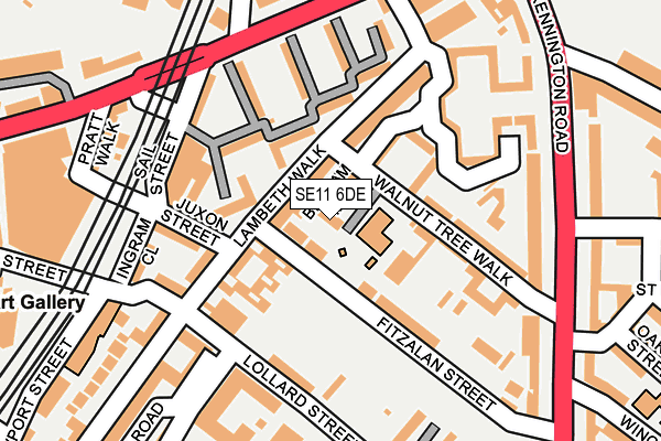 SE11 6DE map - OS OpenMap – Local (Ordnance Survey)