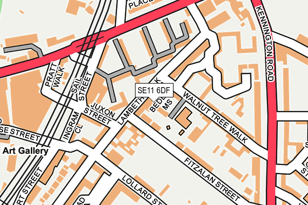 SE11 6DF map - OS OpenMap – Local (Ordnance Survey)
