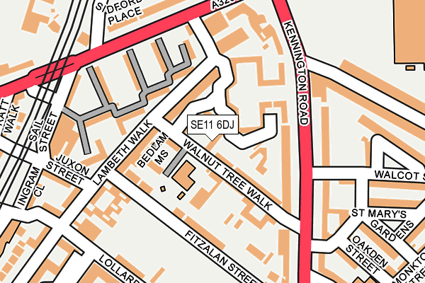 SE11 6DJ map - OS OpenMap – Local (Ordnance Survey)