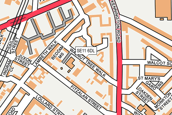 SE11 6DL map - OS OpenMap – Local (Ordnance Survey)