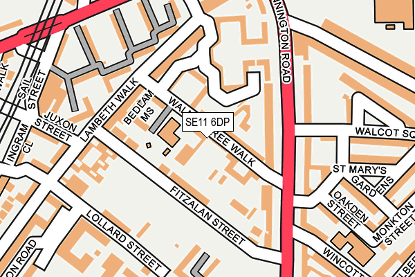 SE11 6DP map - OS OpenMap – Local (Ordnance Survey)