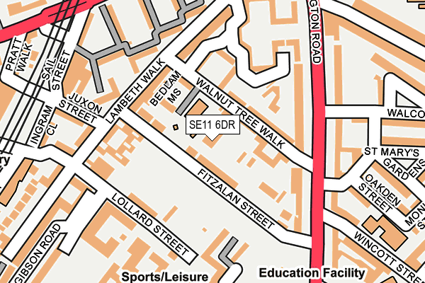 SE11 6DR map - OS OpenMap – Local (Ordnance Survey)