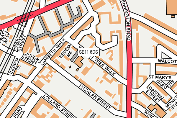 SE11 6DS map - OS OpenMap – Local (Ordnance Survey)