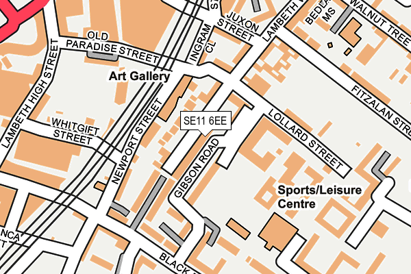 SE11 6EE map - OS OpenMap – Local (Ordnance Survey)