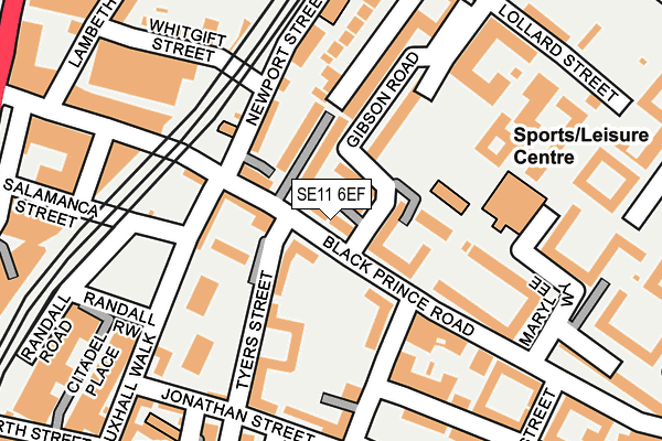 SE11 6EF map - OS OpenMap – Local (Ordnance Survey)