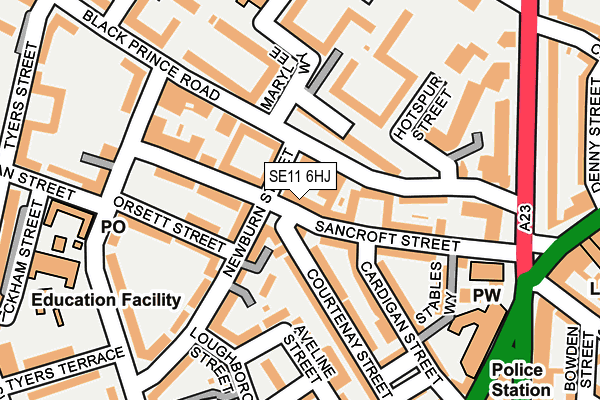 SE11 6HJ map - OS OpenMap – Local (Ordnance Survey)