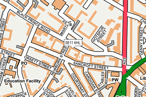 SE11 6HL map - OS OpenMap – Local (Ordnance Survey)
