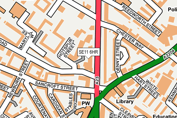 SE11 6HR map - OS OpenMap – Local (Ordnance Survey)