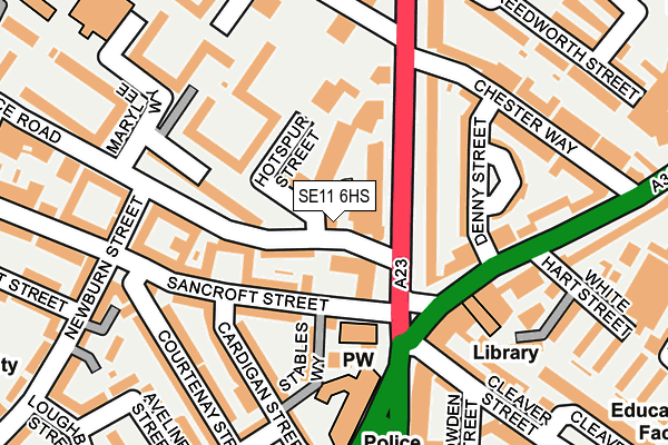 SE11 6HS map - OS OpenMap – Local (Ordnance Survey)