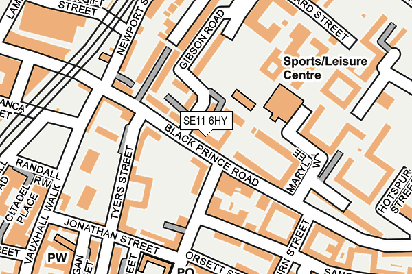 SE11 6HY map - OS OpenMap – Local (Ordnance Survey)