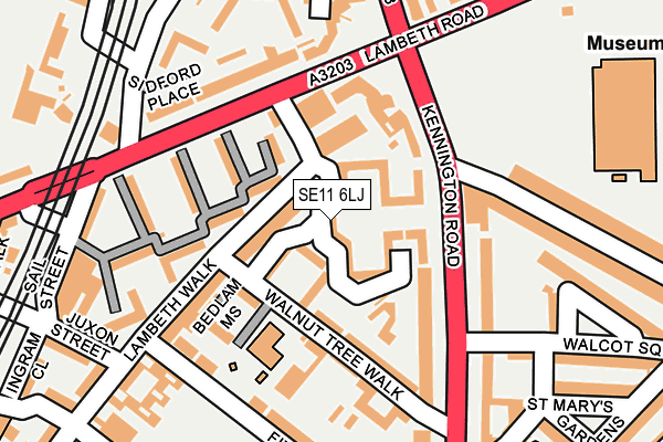 SE11 6LJ map - OS OpenMap – Local (Ordnance Survey)