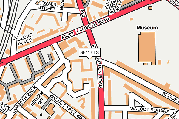 SE11 6LS map - OS OpenMap – Local (Ordnance Survey)