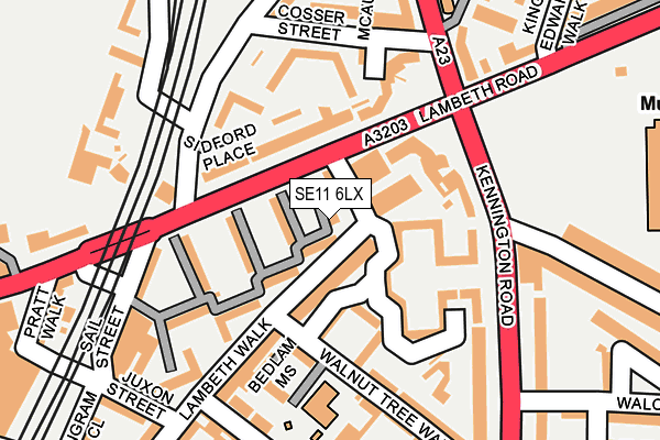 SE11 6LX map - OS OpenMap – Local (Ordnance Survey)