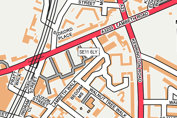 SE11 6LY map - OS OpenMap – Local (Ordnance Survey)