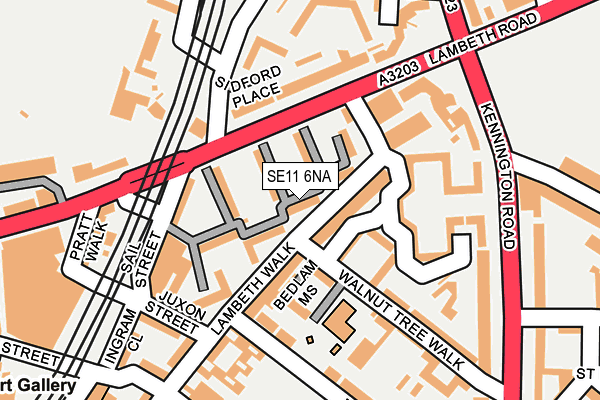 SE11 6NA map - OS OpenMap – Local (Ordnance Survey)