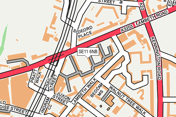 SE11 6NB map - OS OpenMap – Local (Ordnance Survey)