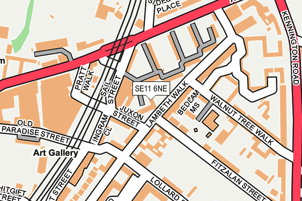 SE11 6NE map - OS OpenMap – Local (Ordnance Survey)