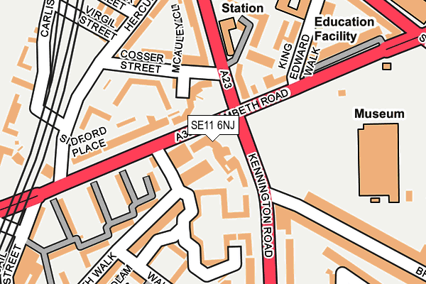 SE11 6NJ map - OS OpenMap – Local (Ordnance Survey)
