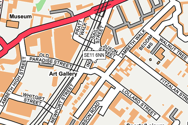 SE11 6NN map - OS OpenMap – Local (Ordnance Survey)